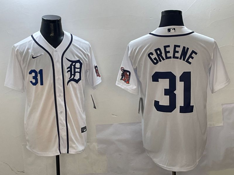 Men Detroit Tigers #31 Greene White Game 2025 Nike MLB Jersey style 3122->detroit tigers->MLB Jersey